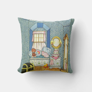 Coussin Maison de poupée à carreaux vintage