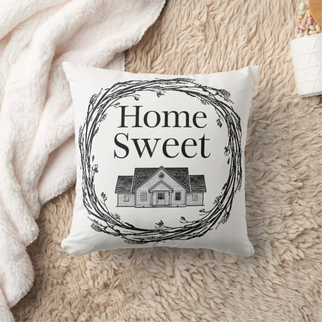 Coussin Maison Douce Maison Couronne Rustique de Ferme Mai (Couverture)