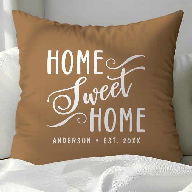 Coussin Maison Douce Maison Marron Personnalisée (Créateur téléchargé)