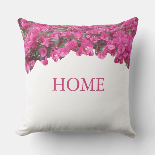 Coussin Maison élégante Fleurs tropicales sur fond blanc (Recto)