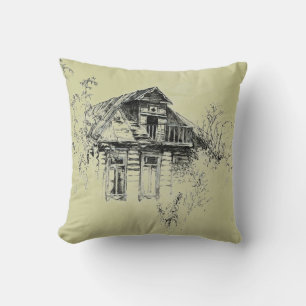 Coussin Maison en bois en Russie par A. Cook