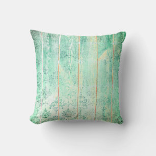 Coussin Maison en bois métallique de cottage de damassé 