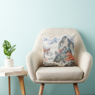 Coussin Maison en Montagne Art chinois