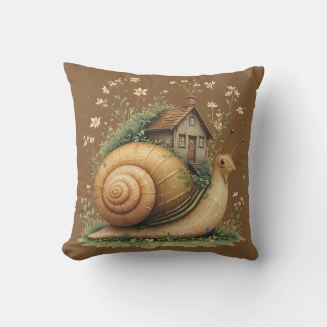 Coussin Maison fantaisiste Cottage de l'escargot Campagnar (Recto)