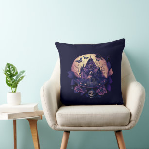 Coussin Maison gothique pourpre foncé