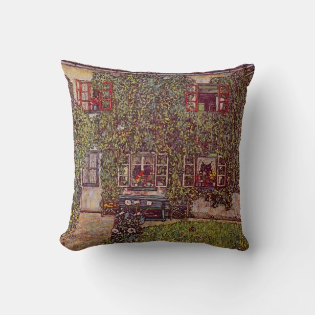 Coussin Maison Guardaboschi par Gustav Klimt, Art Vintage (Recto)