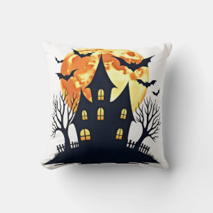 Coussin Maison hantée avec chauves-souris � T-shirt Hallow