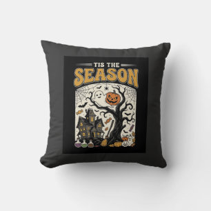 Coussin Maison hantée de conception Halloween C'est la sai