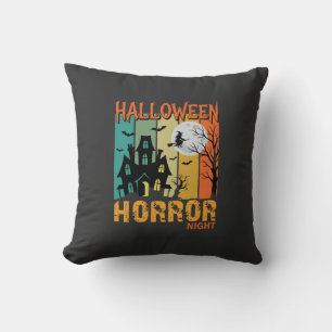 Coussin Maison hantée de la nuit d'horreur d'Halloween Vec