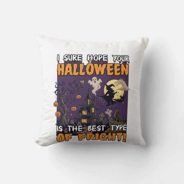 Coussin Maison hantée de terreur d'Halloween Sorcière Fant (Recto)