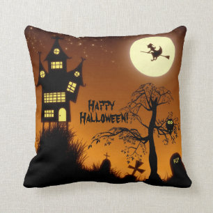Coussin Maison Hantée déplaisante Halloween Décoratif