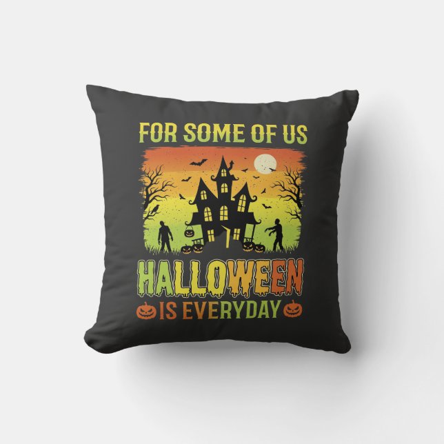 Coussin Maison hantée d'Halloween pour certains d'entre no (Recto)