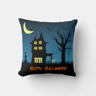 Coussin Maison Hantée éffrayante Halloween Décoratif