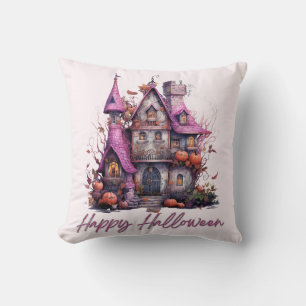 Coussin Maison Hantée Effrayante Halloween Joyeux