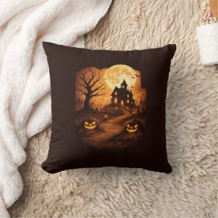 Coussin Maison hantée épouvantable Halloween