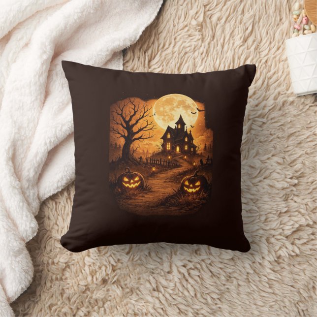Coussin Maison hantée épouvantable Halloween  (Couverture)