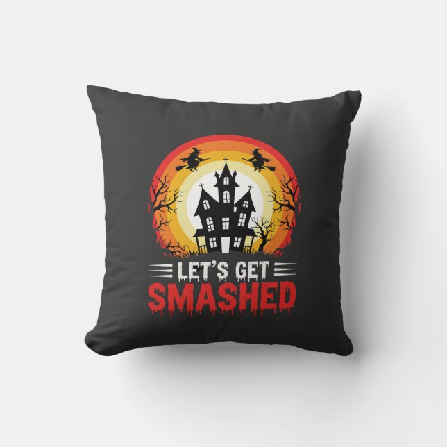 Coussin Maison hantée Halloween détruisons (Recto)