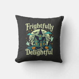 Coussin Maison Hantée Halloween Effroyablement Délicieuse