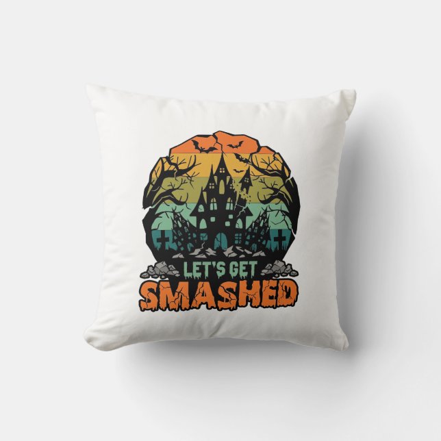 Coussin Maison Hantée Halloween Faisons Nous Éclater Couch (Recto)