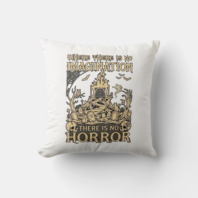 Coussin Maison Hantée Halloween Horreur Imagination Cimeti (Recto)