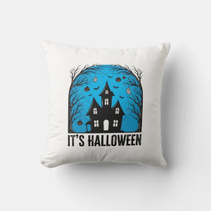 Coussin Maison Hantée Halloween Lune Gravure Vintage Dés