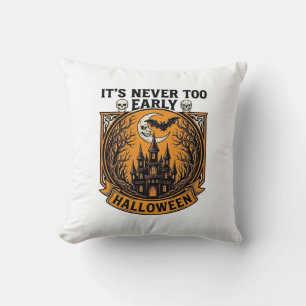 Coussin Maison Hantée Halloween Pas Trop Tôt Chauve-Souris