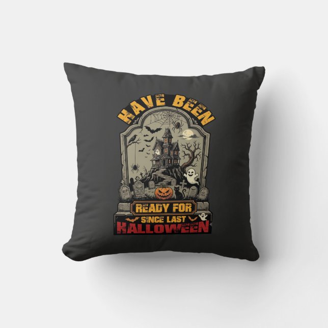 Coussin Maison Hantée Halloween Prête Depuis Tombstone  (Recto)