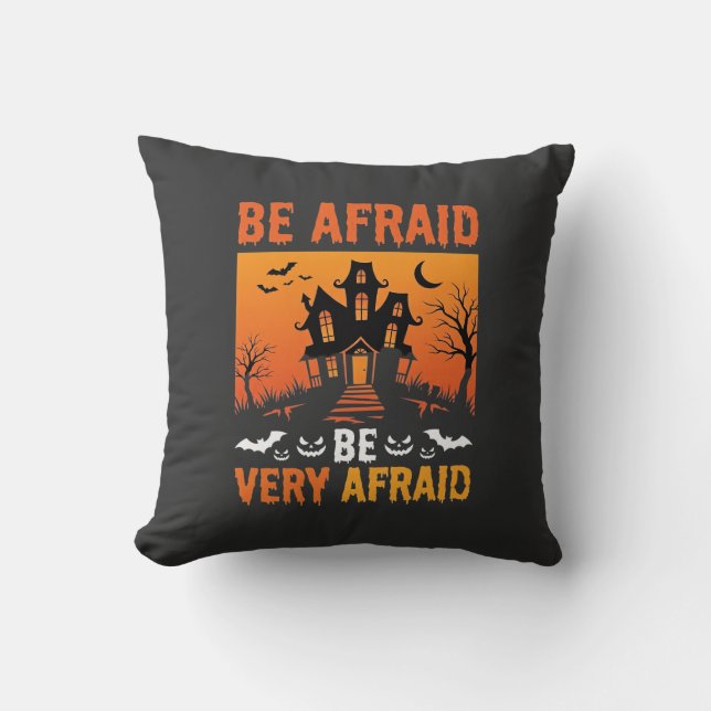 Coussin Maison Hantée Halloween Soyez Craintifs Création (Recto)