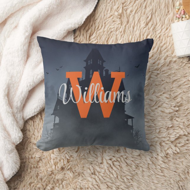Coussin Maison hantée monogramme personnalisé décoration H (Couverture)
