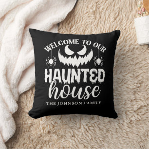 Coussin Maison hantée personnalisée pour la famille Hallow