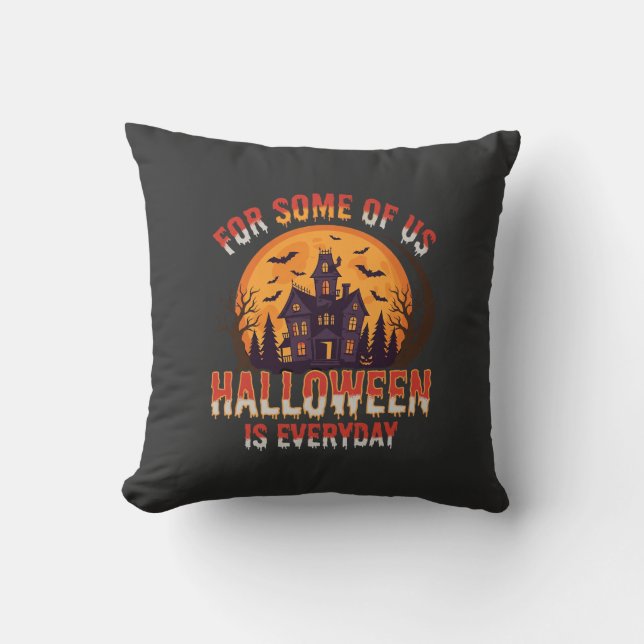 Coussin Maison Hantée Tous Les Jours Halloween Graphique V (Recto)