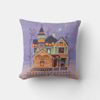 Coussin Maison Jack-o'lanterne d'Halloween