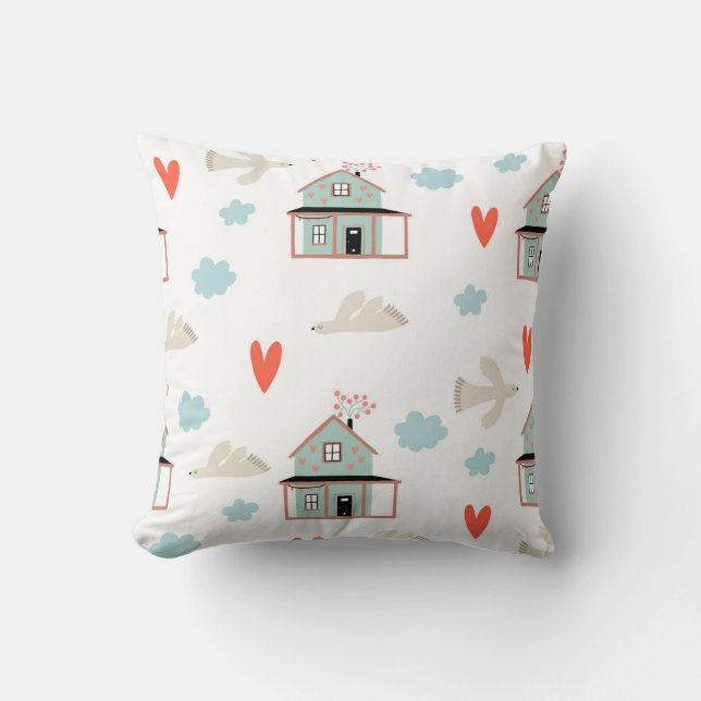 Coussin Maison paisible et amour Motif (Recto)