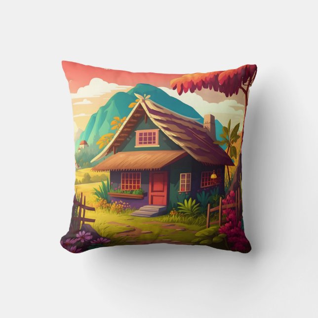 Coussin Maison traditionnelle philippine-36543 (Recto)