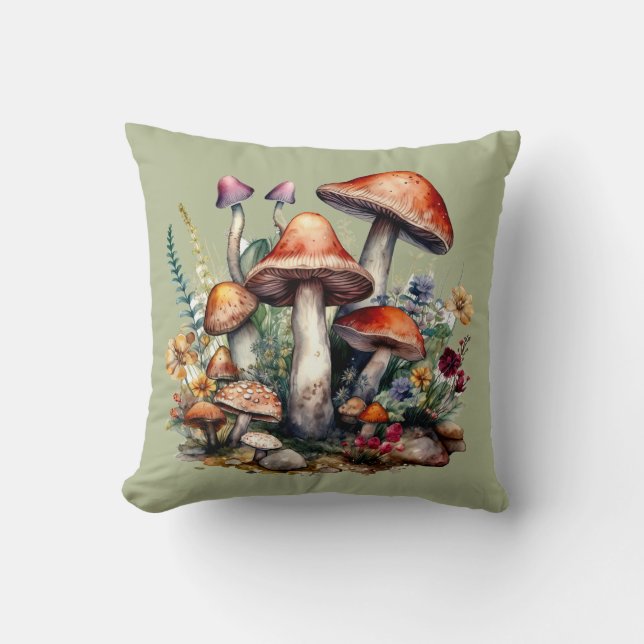 Coussin Maisonnette Champignons (Recto)