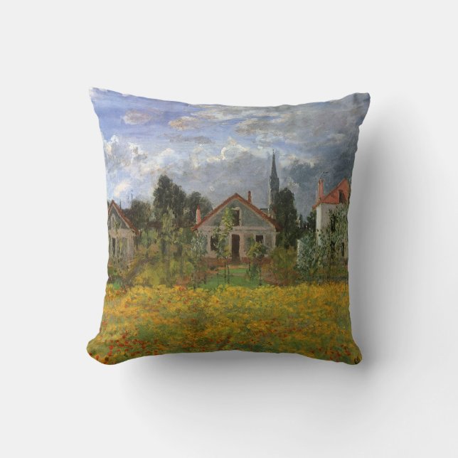 Coussin Maisons à Argenteuil par Claude Monet, Art ancien (Recto)