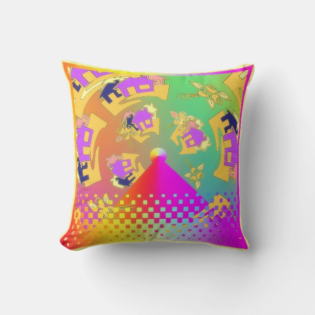 Coussin Maisons autour de la place (Recto)