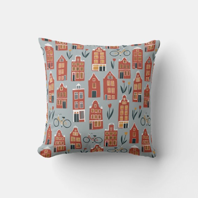 Coussin Maisons hollandaises - Amsterdam motif (Recto)