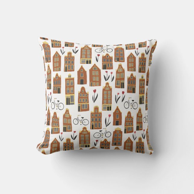 Coussin Maisons hollandaises - Amsterdam motif (Recto)