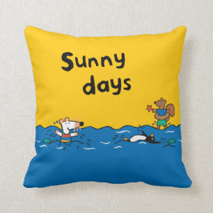 Coussin Maisy va nager à la plage