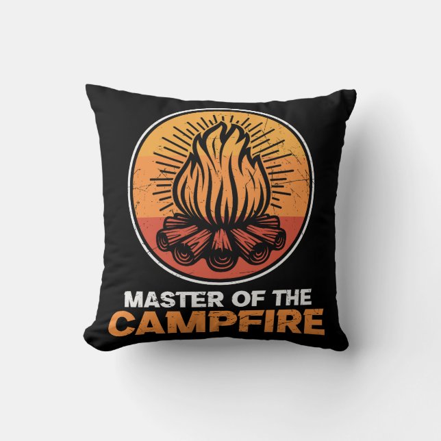 Coussin Maître Du Camping Feu De Campagne Drôle (Recto)