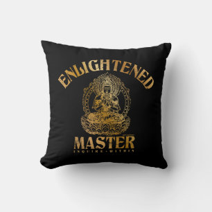 Coussin Maître éclairé - Faux Gold Foil Bouddha Noir