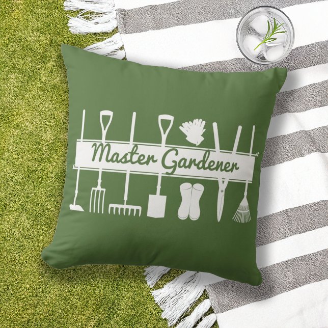 Coussin Maître jardinier vert de forêt moderne (Créateur téléchargé)