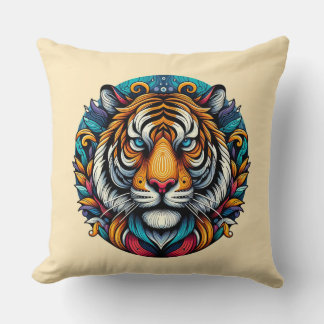 Coussin Majesté psychédélique du tigre