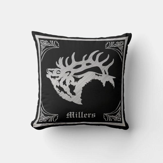 Coussin Majestic Bull Elk (Recto)