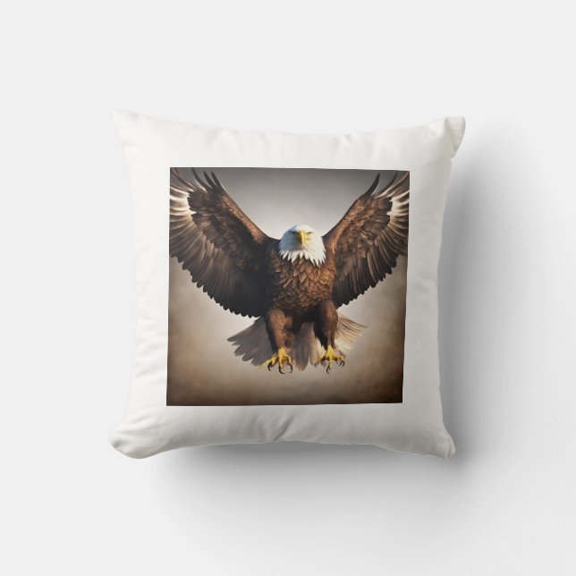 Coussin Majestic Flying Eagle Design Jetez l'oreiller. (Recto)