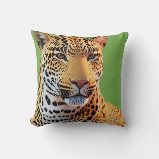 Coussin Majestic Jaguar - Gros Chat Art de la faune (Recto)