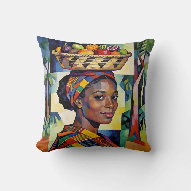 Coussin « Makena » - Géométrie de la Beauté - Histoire des (Recto)