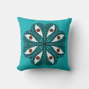 Coussin Mal yeux bizarre bleu trippy