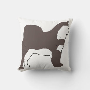 Coussin Malamute d'Alaska phoqu&eacute; et blanc silo